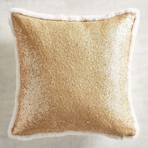Pier 1 Sequin/Faux Fur Pillow